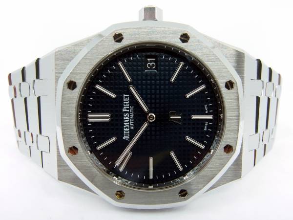 Audemars Piguet Royal Oak blue Boutique 15202 AP Logo 